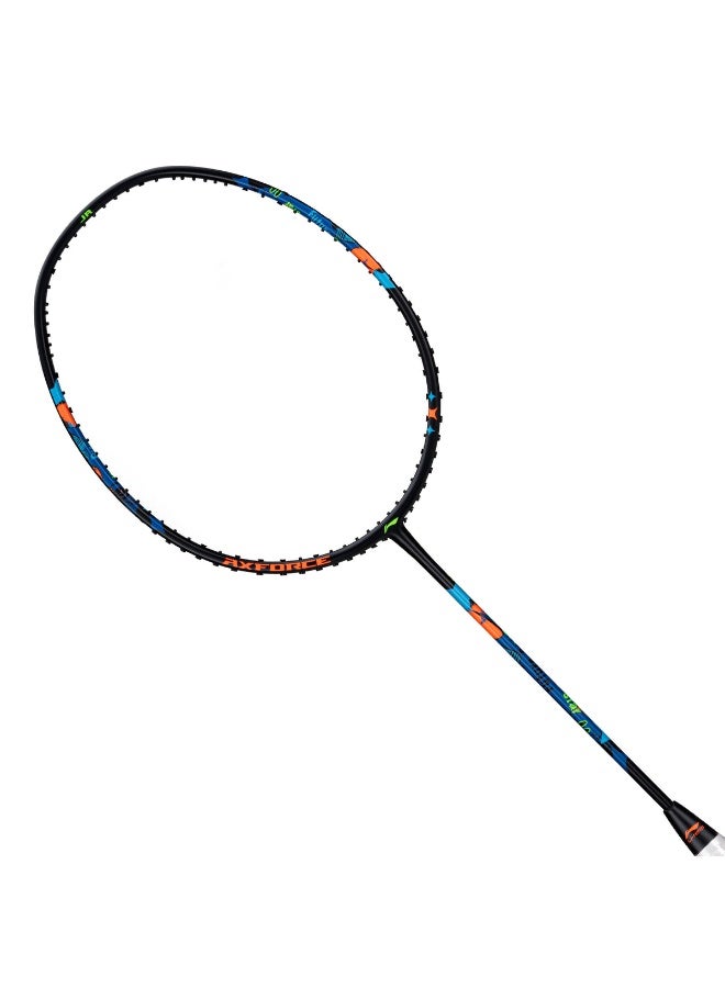 Li-Ning مضرب كرة الريشة لي-نينج أكسفورس للأطفال - مشدود (أسود/أزرق) مع غطاء - Image 1