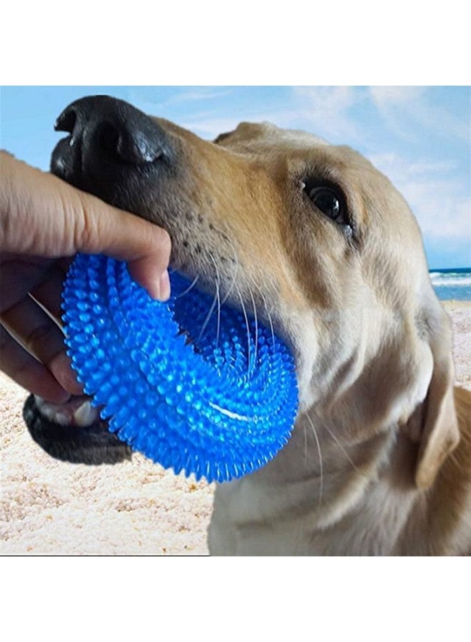 ألعاب مضغ مطاطية طبيعية ناعمة غير سامة بحلقات مدببة مقاس 5 بوصات، لعبة تنظيف الأسنان أثناء التسنين - عبوة من قطعتين، قد يختلف اللون - Image 2