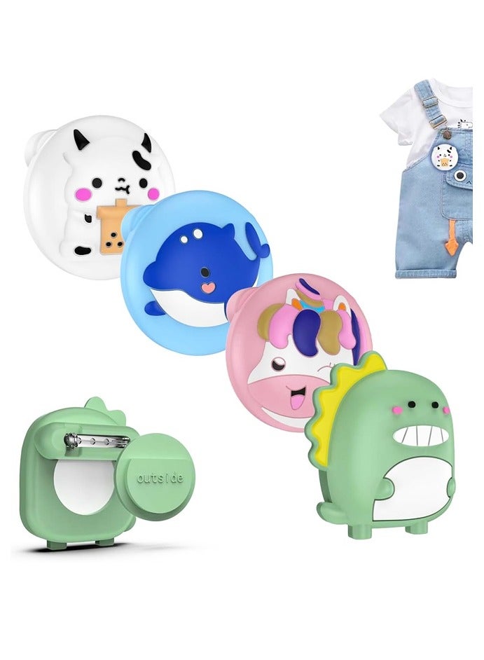 4 Pack for AirTag Holder with Pin, Soft Silicone Cute Air tag Holder for Kids Hidden Airtag Case Waterproof airtag Accessories - Image 1