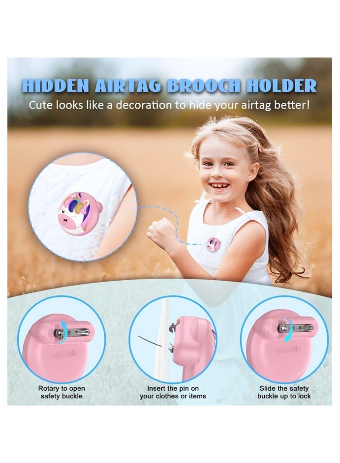 4 Pack for AirTag Holder with Pin, Soft Silicone Cute Air tag Holder for Kids Hidden Airtag Case Waterproof airtag Accessories - Image 4