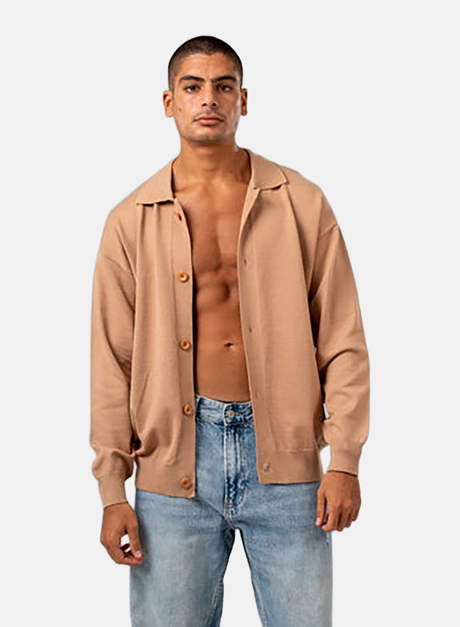 ASTK Buttoned Cardigan With Collar - Image 2