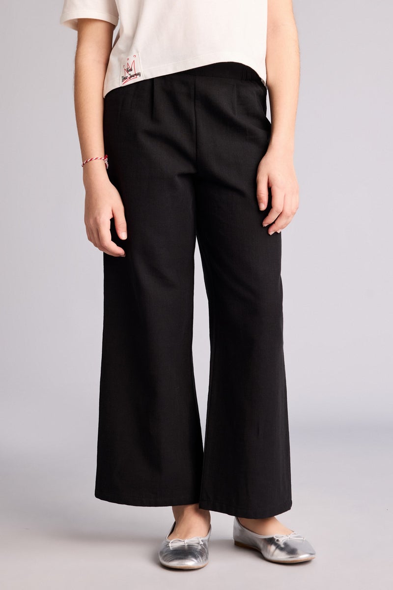 DeFacto Black Girl Girl Wide Leg Cotton Trousers Casual - Image 3