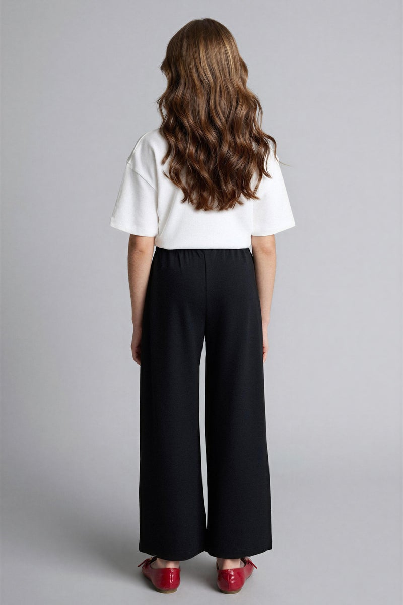 DeFacto Black Girl Girl Wide Leg Cotton Trousers Casual - Image 5