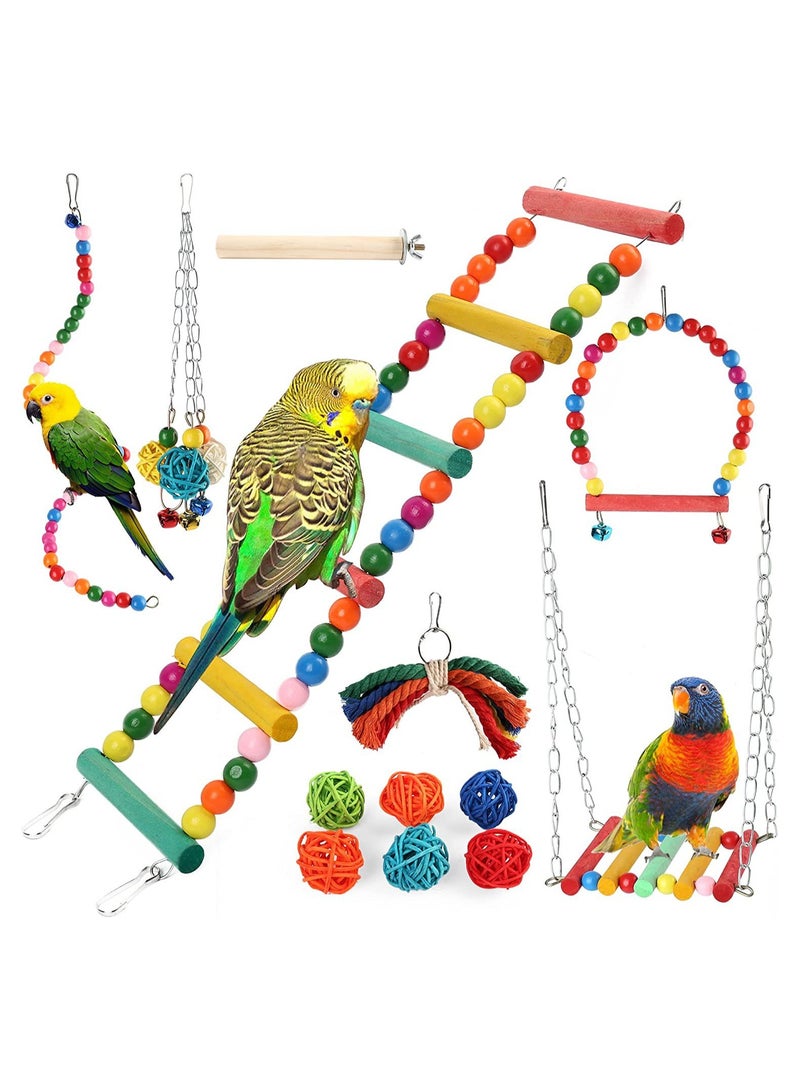 Parrot toy bird playset 13 piece pet supplies set