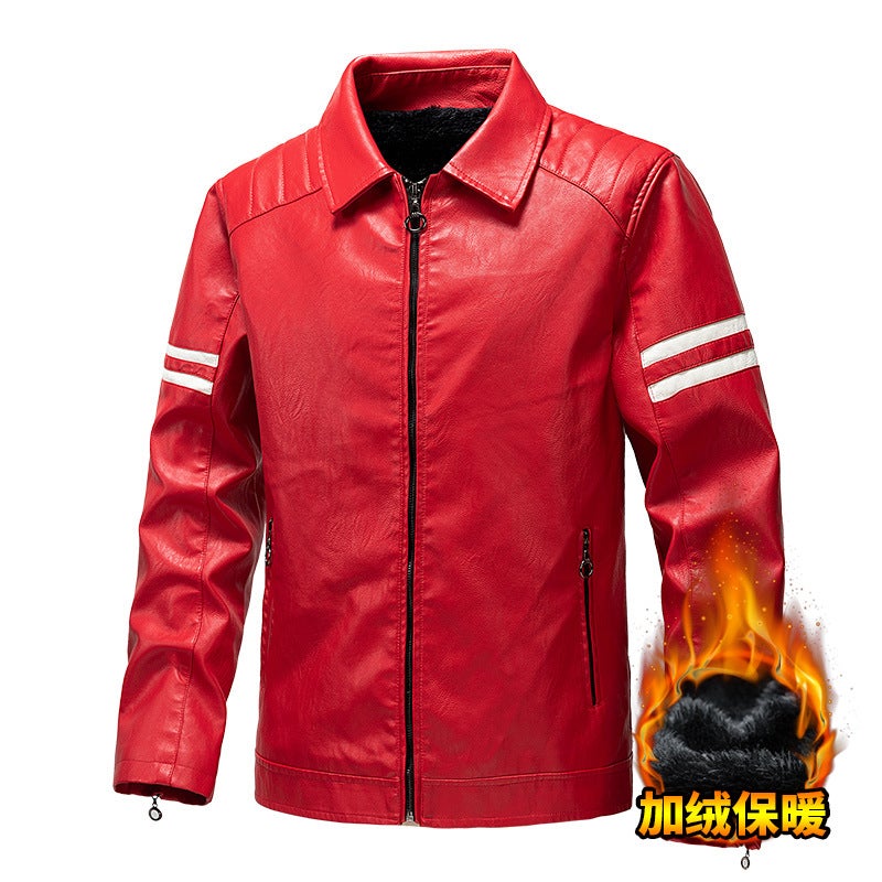 American Retro Leather Men'S Winter Thickened New Leather Jacket Men'S Size Loose Jacket Top - Image 2