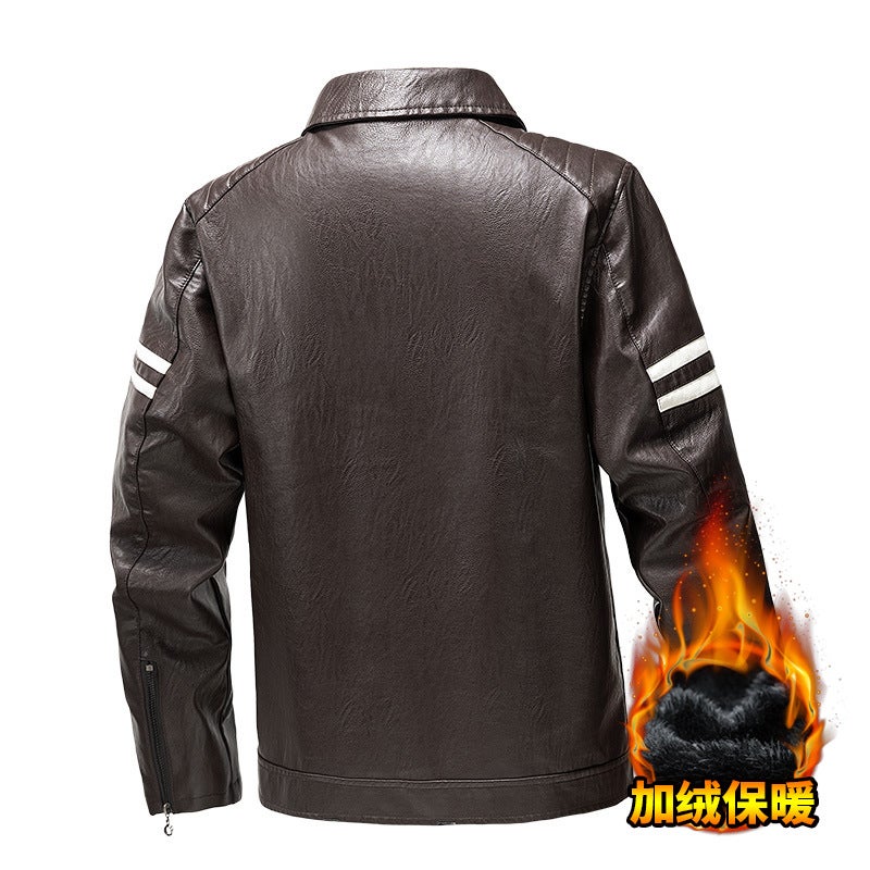 American Retro Leather Men'S Winter Thickened New Leather Jacket Men'S Size Loose Jacket Top - Image 5
