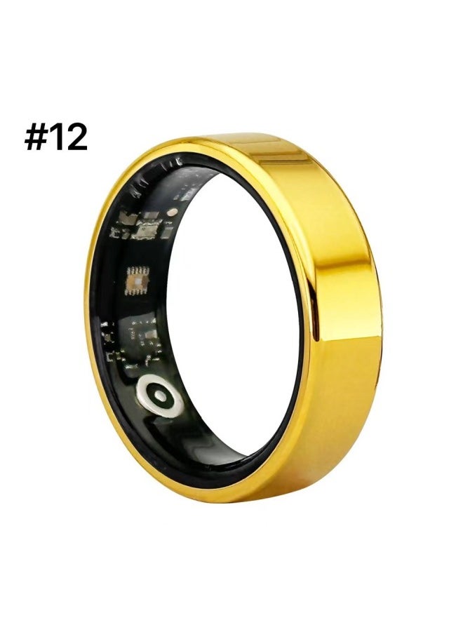 Generic Luckring Stainless Steel Bluetooth Sports Ring Healthy Sleep Ultra-Thin Smart Ring Fashion Wholesale-Color:Gold # 12  - Image 1