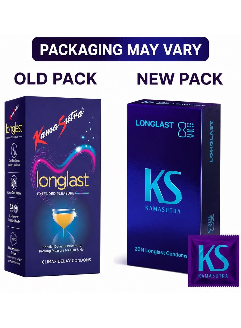 Kamasutra Long Last Extended Pleasure Climax Delay Condoms 20N - Image 2