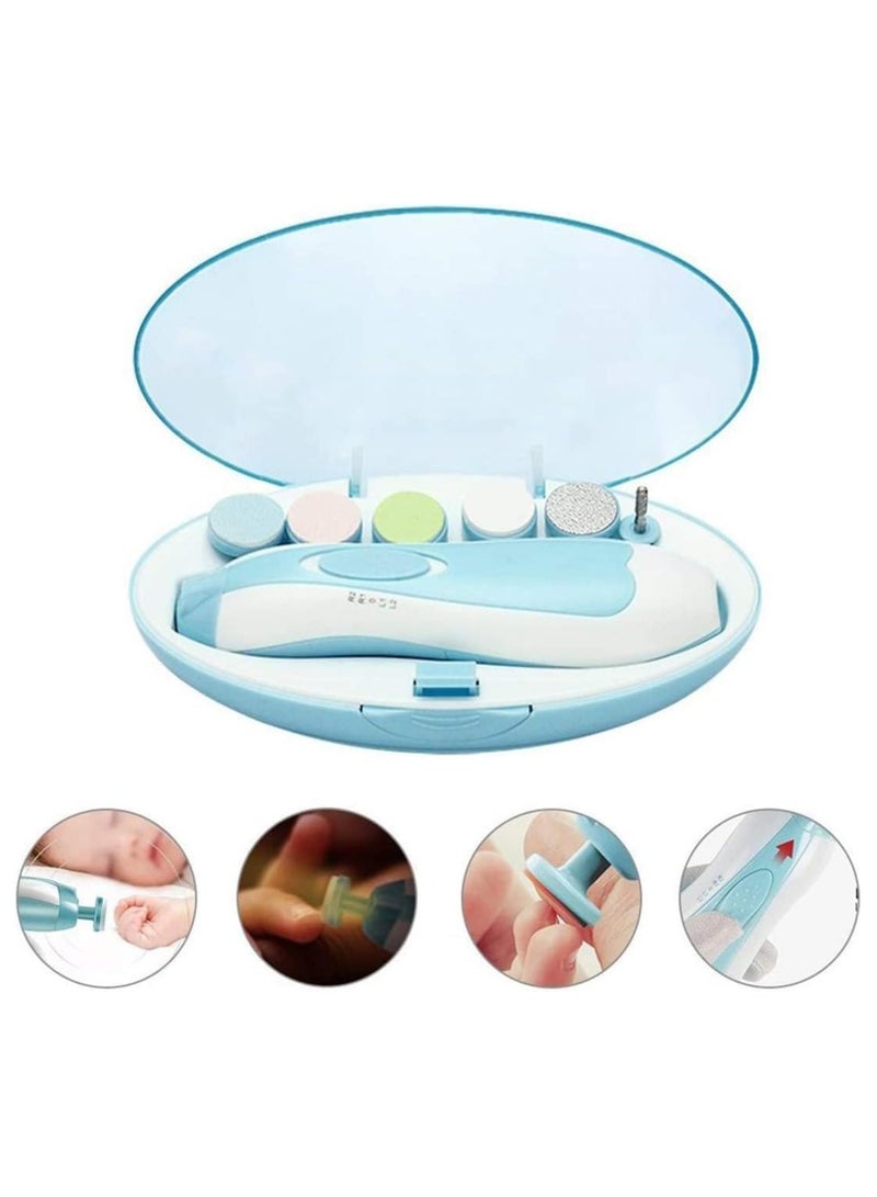 Electric Baby Nail File with Light, Safe Baby Nail Trimmer Clipper - Electric Nail Clippers Kit with 6. - Image 2