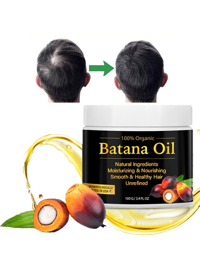 Avierll 100% Organic Batana Oil for Hair Growth by , Organic, Unrefined Batana Oil for Visibly Thicker and Stronger Hair, Dr Sebi Approved, for all Hair Types （3.4oz/100ml) - Image 1