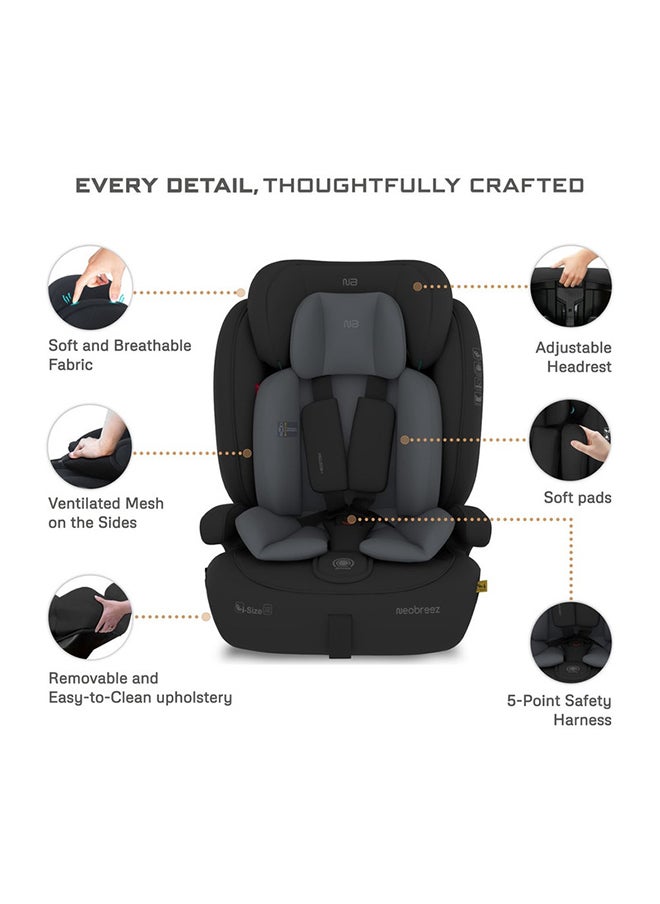neobreez I-Bostoni Universal 3 In 1 Children‘S I-Size Deep Toddler Child Car Seat,  Ecer129, Group 1/2/3,  High Back Booster Seat,  Adjustable Headrest, 3-Point Safety Belt  (9-36 Kg, 76-150 Cm, 15M To 12Yrs)  - Image 3