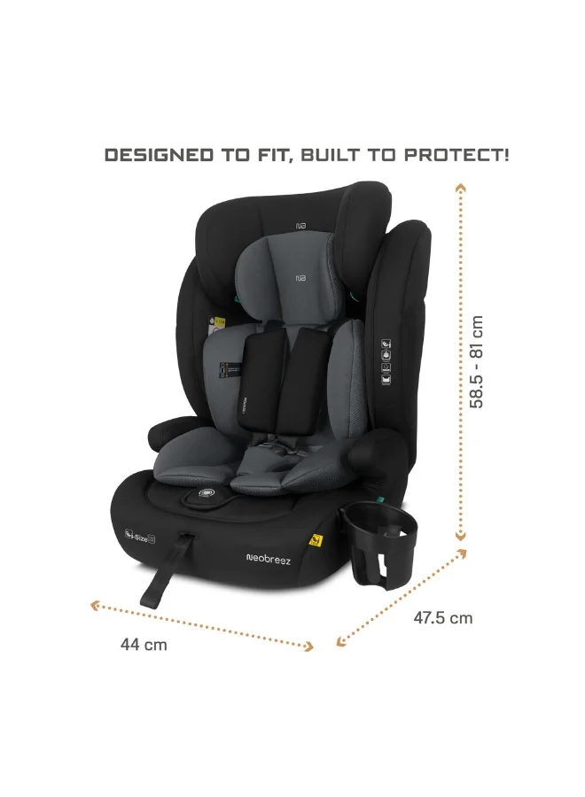 neobreez I-BOSTONI Universal Baby/Kids/Child/Toddler Safety 3-In-1 Car Seat, I-Size,  ECER129, High Back Booster Car Seat, Adjustable Headrest, 3-Point Safety Belt, 9-36 Kg, 15m-12Yrs, Group 1/2/3, 5-Point Harness