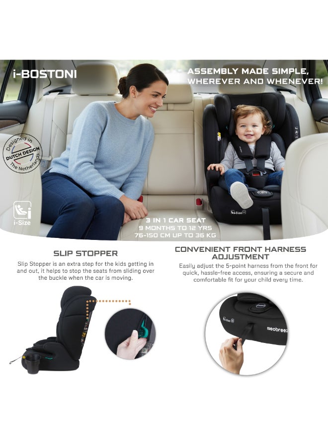 neobreez I-Bostoni Universal 3 In 1 Children‘S I-Size Deep Toddler Child Car Seat, Ecer129,Group 1/2/3, High Back Booster Seat, Adjustable Headrest,3-Point Safety Belt(9-36 Kg,76-150 Cm,9M To 12Yrs) - Image 4