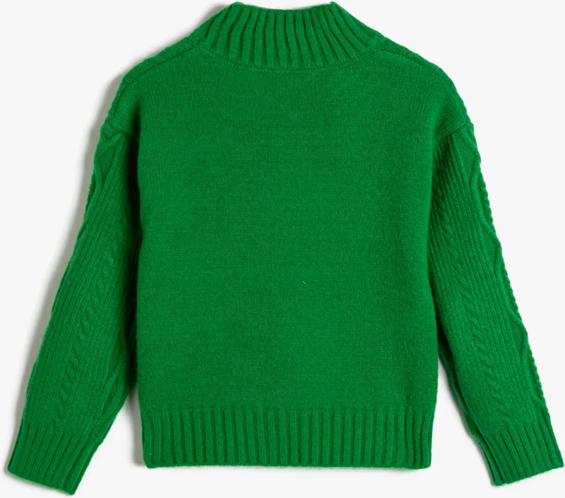 كوتون Knitted Sweater Half Turtleneck Long Sleeve