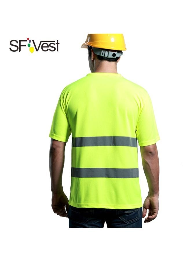NIBEMINENT High Visibility Reflective Safety T-Shirt Yellow/Grey - Image 3