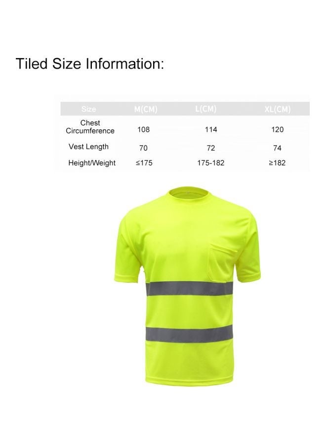NIBEMINENT High Visibility Reflective Safety T-Shirt Yellow/Grey - Image 5