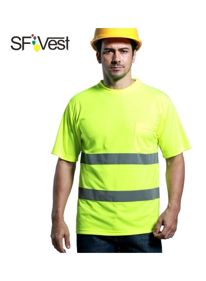NIBEMINENT High Visibility Reflective Safety T-Shirt Yellow/Grey - Image 2
