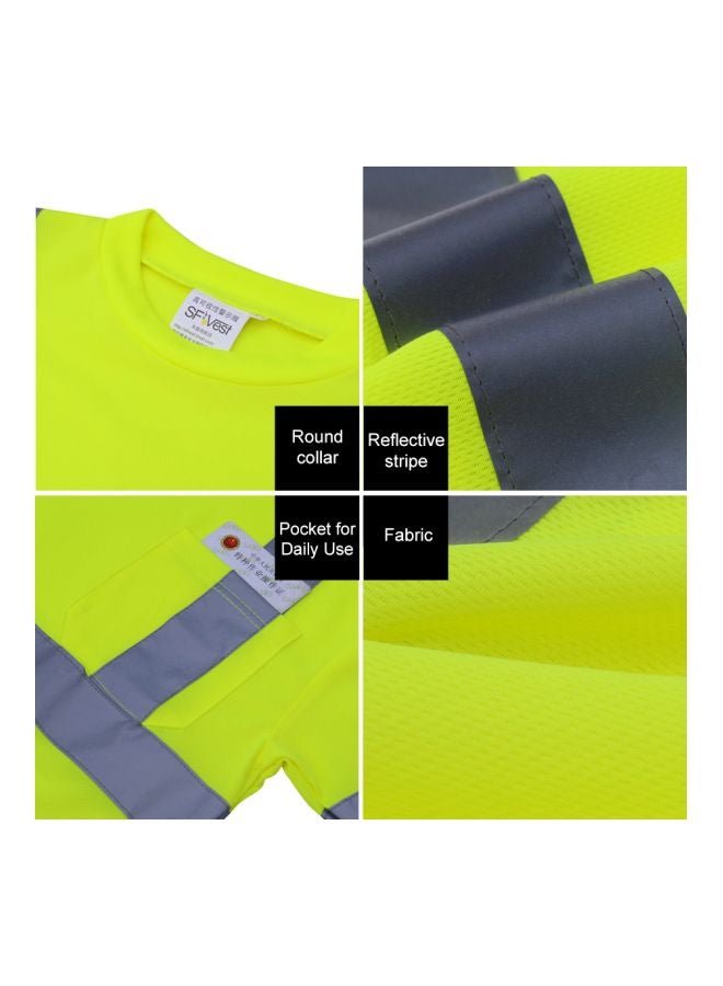 NIBEMINENT High Visibility Reflective Safety T-Shirt Yellow/Grey - Image 4