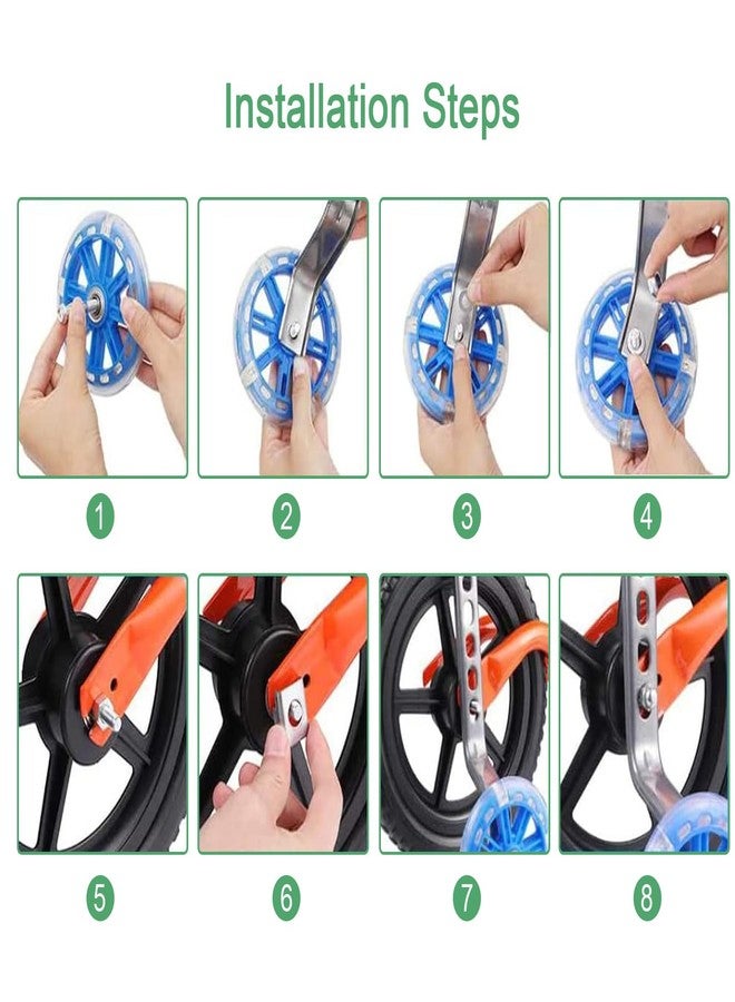 Takelablaze Bike Training Wheels Mute Flash Wheels Adjustable Bicycle Stabilizer Mounted Kit Compatible with Bikes of 12 14 16 18 20 Inch, 1Pair (Black) - Image 4