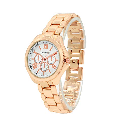 Joker & Witch Stainless Steel Carole Rosegold Analogue Watch Bracelet Gift Set for Women, White Dial, Rose Gold Band - Image 3