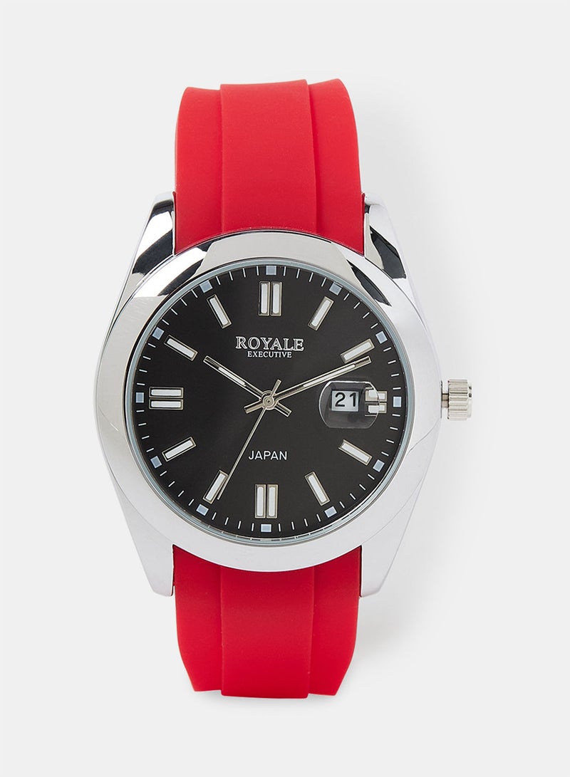 Royale Executive Men's Stylish Rubber Strap Watch - Image 1