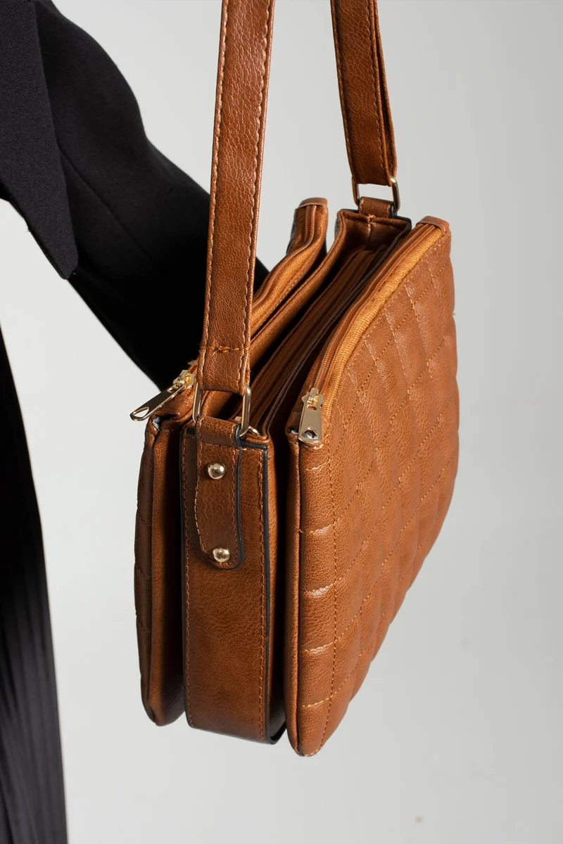 سانموريس Women's Cross Strap Quilted Stitched Shoulder Bag