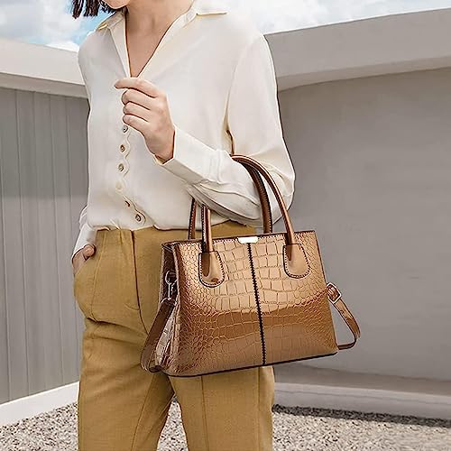 LACOSSI Faux Leather Women Handbags Shoulder Hobo Bag Purse With Long StrapTote Bags for Women For Office Use and Work(Fits up to 12.9" Tablet/15.6") (BrownC) - Image 2