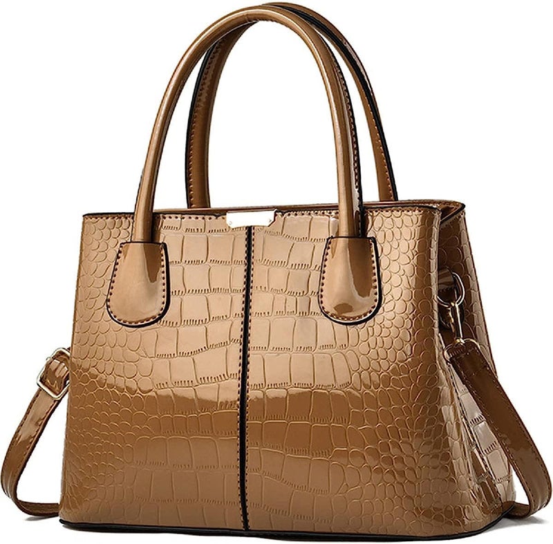 LACOSSI Faux Leather Women Handbags Shoulder Hobo Bag Purse With Long StrapTote Bags for Women For Office Use and Work(Fits up to 12.9" Tablet/15.6") (BrownC) - Image 1