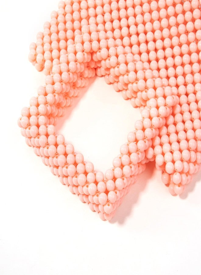 Abvokury Women Acrylic Beaded Square Tote Handbag Evening bag for Daily Use Wedding Party (Pink) - Image 5