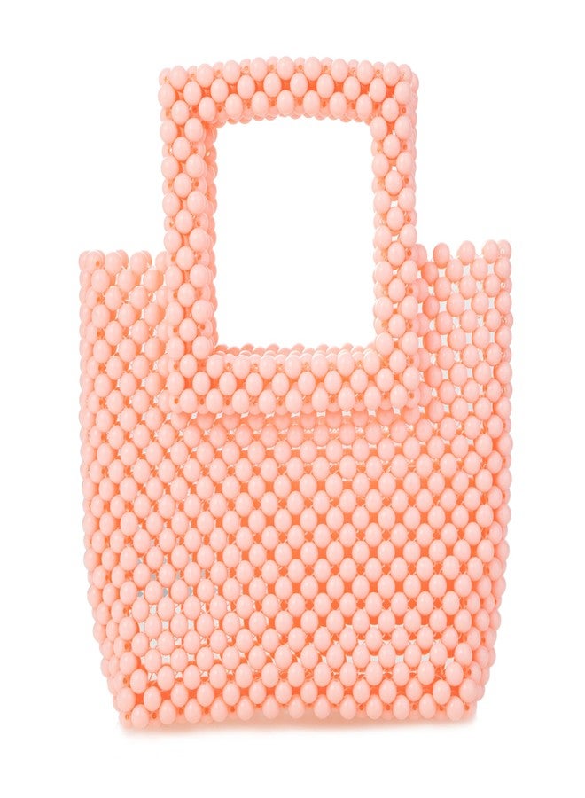 Abvokury Women Acrylic Beaded Square Tote Handbag Evening bag for Daily Use Wedding Party (Pink) - Image 1