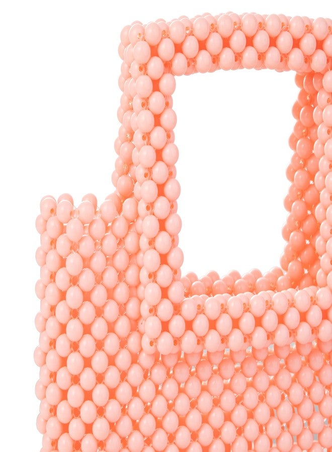 Abvokury Women Acrylic Beaded Square Tote Handbag Evening bag for Daily Use Wedding Party (Pink) - Image 4