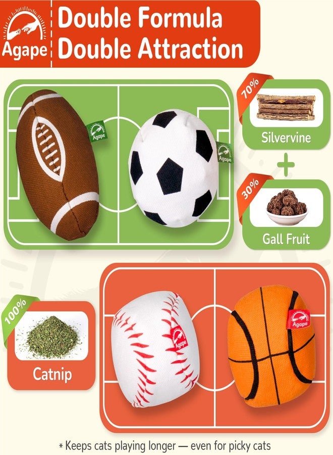 Agape 100% Catnip & Silvervine Filled Cat Toys, Interactive Chew & Kicker Balls for Indoor Cats, Enrichment and Teeth Cleaning Fun for Bored Cats and Kittens, 2 Pack Natural Crinkle Cat Toy with Sound - Image 3