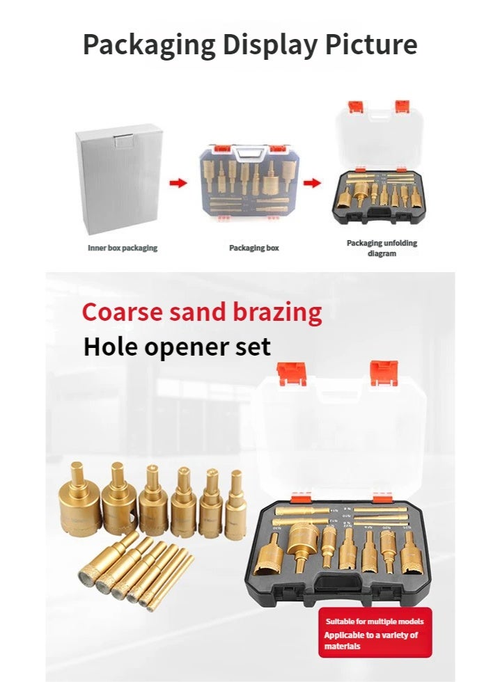 Diamond Tile Hole Saw Set 12pcs｜Dry Drill Bits for Ceramic, Porcelain, Granite & Marble｜Heavy Duty Diamond Grit Hole Cutter - Image 5