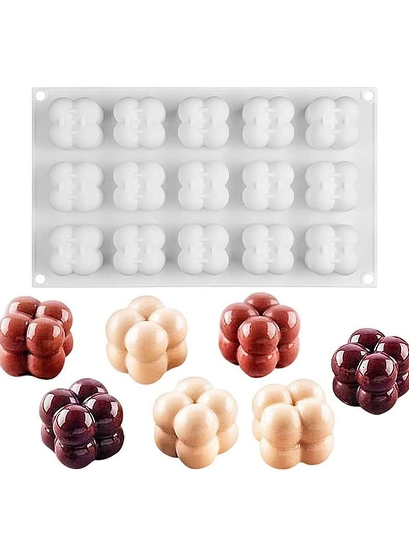 3D Silicone Mold Cube for  Baking Mousse Cake Candy Cupcake Chocolate Dessert Soap DIY Decorating Tools (15 Cavity) - Image 1