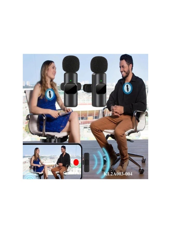 ACLIX 2in1 Bluetooths Mic K9 Wireless Collar Microphone Dual Lapel Lavalier Mic for Noise Reduction Vlogging Interview Live Streaming YouTube Video Broadcast - Image 4