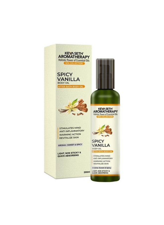 Keya Seth Aromatherapy Keya Seth Aromatherapy Spicy Vanilla After Bath Body Oil Stimulates Mind Anti Inflammatory Warming Action & Revitalize Skin 200Ml  - Image 1
