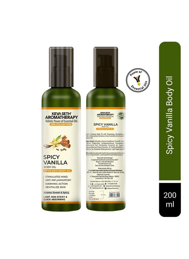 Keya Seth Aromatherapy Keya Seth Aromatherapy Spicy Vanilla After Bath Body Oil Stimulates Mind Anti Inflammatory Warming Action & Revitalize Skin 200Ml  - Image 2