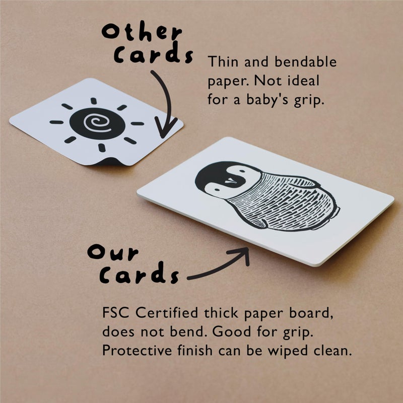 Wee Gallery Art Cards for Baby, Durable High Contrast Black and White Animal Flashcards for Newborns, Brain Development, Sensory Toys, Tummy Time Essentials for Infant and Toddler - Rainforest Animals - Image 5