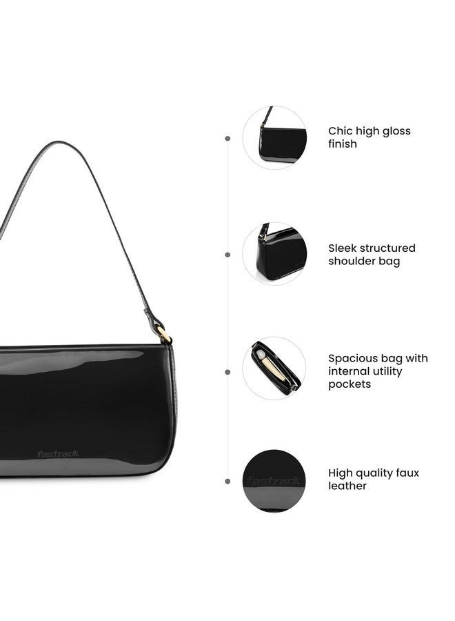 Fastrack Party Shoulder Bag for Women | Ladies Purse Handbag | Latest Party Bag for Women Black - Image 3