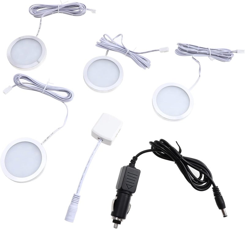 Amosfun 4pcs Led Down Lights Energy-Saving Cabinet Lighting for Wardrobe Trailer Kitchen Display Cases Compact Ceiling Fixture Professional Workmanship - Image 1