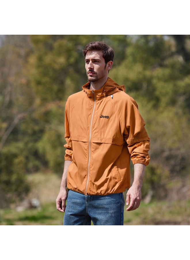 Jeep Fresh & Ice Silk & Breathable】summer Lightweight Detachable Outdoor Sports Uv Protection Men's Sun Jacket - Image 4