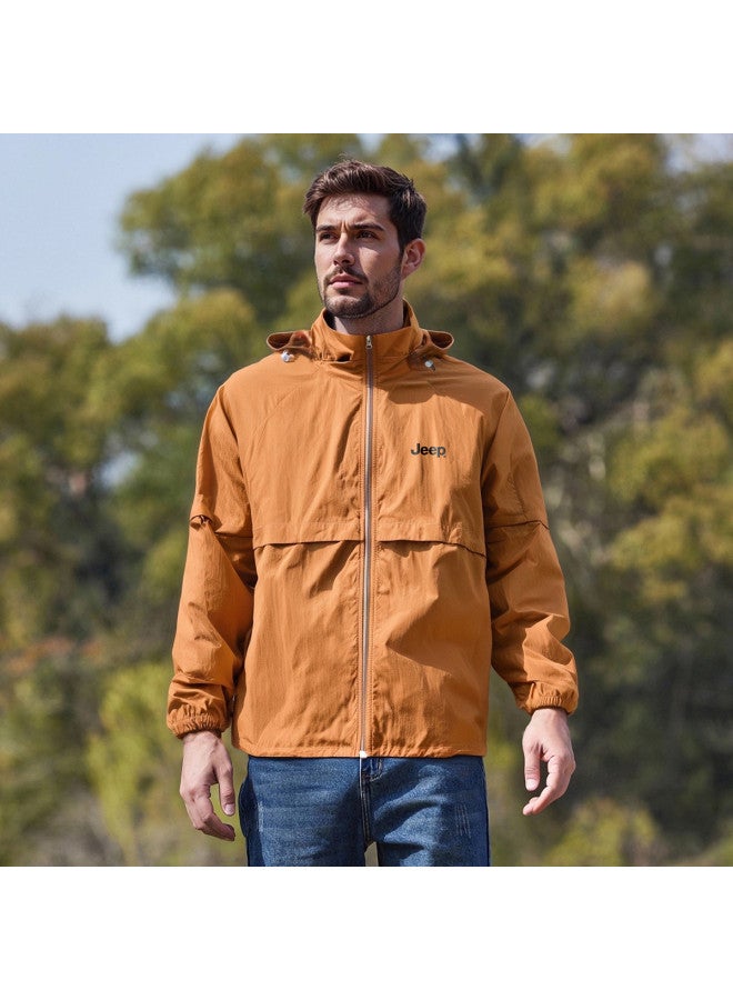 Jeep Fresh & Ice Silk & Breathable】summer Lightweight Detachable Outdoor Sports Uv Protection Men's Sun Jacket - Image 2