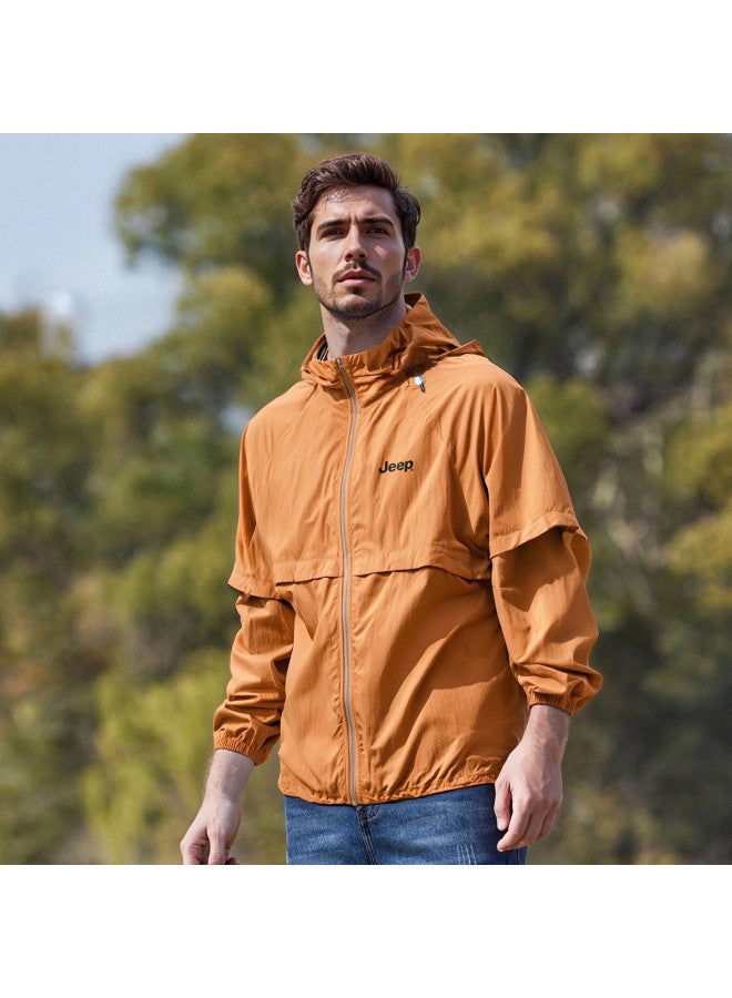 Jeep Fresh & Ice Silk & Breathable】summer Lightweight Detachable Outdoor Sports Uv Protection Men's Sun Jacket - Image 3