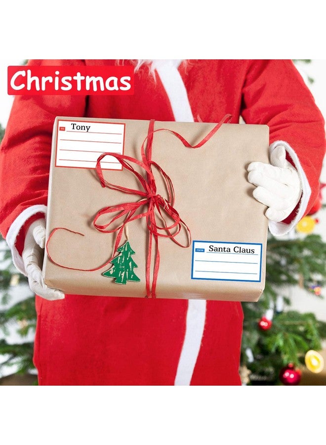 سمارستيكرس ملصقات بريدية من إلى إلى عنوان الإرجاع، 160 قطعة، ملصقات بريدية فارغة، لاصقة دائمة، ملصقات بريدية مضمونة، مقاس 4.5 × 3.5 بوصة، بخط اليد من/إلى، علامات هدايا للمدرسة والمنزل والمكتب، أحمر وأزرق - Image 5