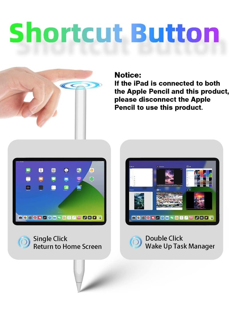 iPad Stylus Pencil 2nd Gen with Magnetic Wireless Fast Charging – Compatible with iPad Pro 11" (1/2/3/4), iPad Pro 12.9" (3/4/5/6), iPad Air 4/5, iPad Mini 6