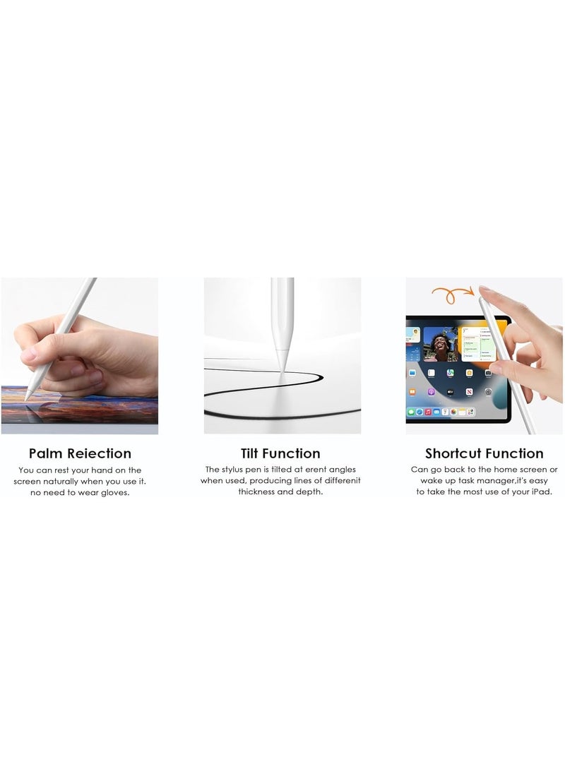 iPad Stylus Pencil 2nd Gen with Magnetic Wireless Fast Charging – Compatible with iPad Pro 11" (1/2/3/4), iPad Pro 12.9" (3/4/5/6), iPad Air 4/5, iPad Mini 6
