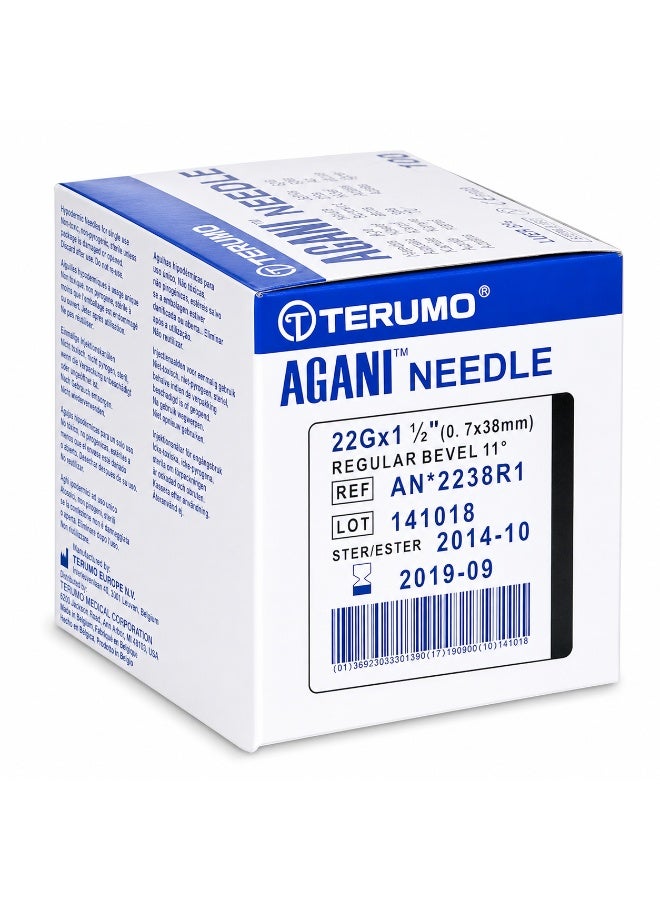 Terumo Agani Needle 22G x 1 1/2" (0.7 x 38mm) 100 PCS