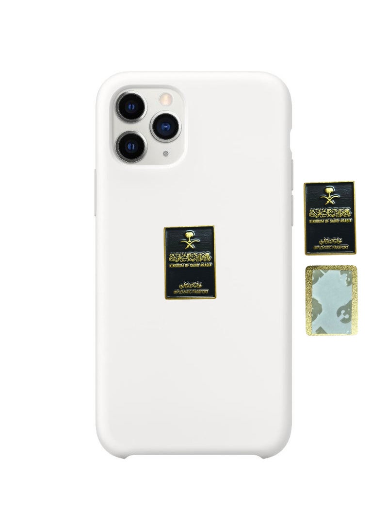 3 قطع ملصق معدني للجوال أو أي سطح أملس على شكل جواز سفر دبلوماسي سعودي - Image 2