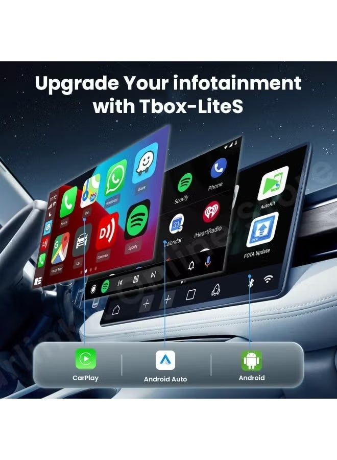 محول كار بلاي وأندرويد أوتو اللاسلكي ونظام أندرويد تي في - ذاكرة 4 جيجا وروم 32 جيجا مع دعم يوتيوب ونتفليكس ومخرج HDMI - ترقية ذكية لجميع السيارات - Image 5