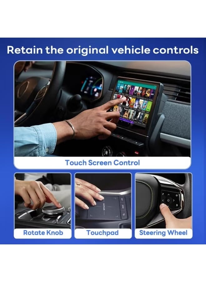 محول كار بلاي وأندرويد أوتو اللاسلكي ونظام أندرويد تي في - ذاكرة 4 جيجا وروم 32 جيجا مع دعم يوتيوب ونتفليكس ومخرج HDMI - ترقية ذكية لجميع السيارات - Image 3